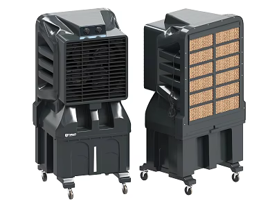 Industrial Mobile Air Coolers With Grilles Cooling Pads And Rolling Wheels 3d model