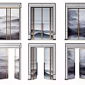 New Chinese style double door combination 3d model
