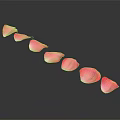 Pink Rose Petals Arranged in a Line on Black Background with Soft Glow