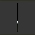 Portable Walkie Talkie With Long Antenna Black Body Display Screen And Control Buttons