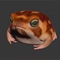 Cute Round Reptile Model With Orange Red Spots And Big Eyes 3D Character Design
