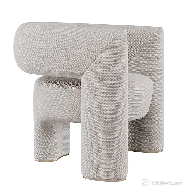 Modern Upholstered Accent Chair With Curved Arms Comfortable Seat And Sleek Design 3d model 