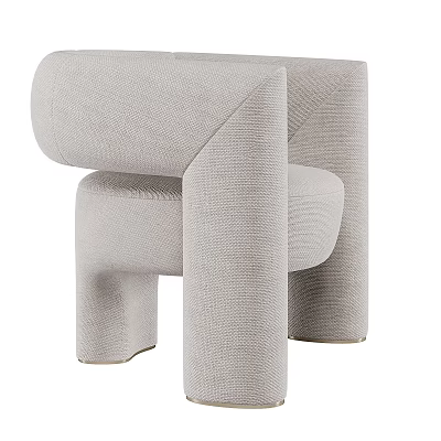 Modern Upholstered Accent Chair With Curved Arms Comfortable Seat And Sleek Design 3d model