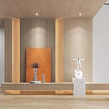 Modern Minimalist Living and Dining Room Interior With Wooden Walls Open Shelves And Cozy Lighting