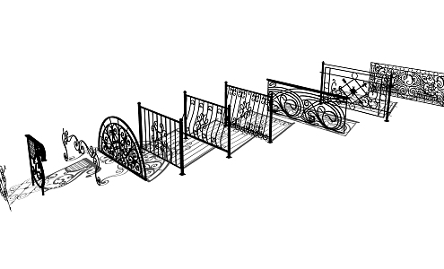 European-style Railing Iron Railing 3d model