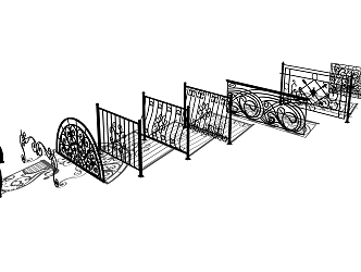 European-style Railing Iron Railing 3d model