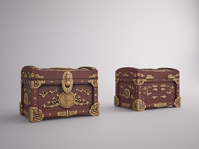 Retro Medieval Treasure Box Medieval Retro Jewelry Box Exquisite Storage Box Retro Jewelry Box Medieval Treasure Box 3d model