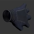 Dark Leather Glove With Padded Palm In Modern Detailed 3D Render Design