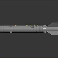 Silver Military Missile Weapon With Aerodynamic Design Tail Fins Yellow Markers And Red Button