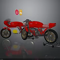 Two Red Motorcycles With Classic Design And Shiny Body Details