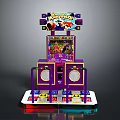 Colorful Dance Arcade Game Machine With Screen Speakers Foot Pedals And Lighting