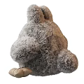 Fluffy Gray Totoro Plush Toy With Big Eyes Round Body And Small Paws