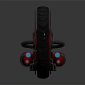 Futuristic Single Wheel Motorcycle With Red Black Mechanical Engine Components 3d model