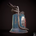 Antique Blue Weapon Blow Torch With Metal Components Red Grip And Dundee Label