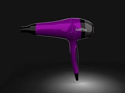 Stylish Purple JunPlay Hair Dryer With Modern Design And Ergonomic Handle 3d model