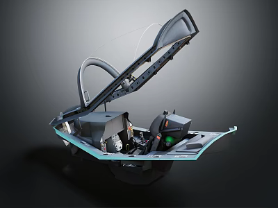 Advanced Aircraft Cockpit Interior With Open Canopy Seats Control Panels And Instruments 3d model