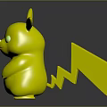 Pikachu Yellow Character Figure With Black Tipped Ears Red Cheeks And Lightning Bolt Tail