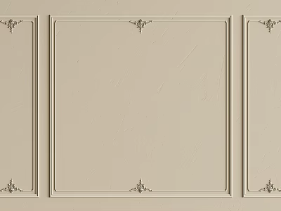 Off White Gypsum Molding Frames With Ornate Decorative Patterns For Interior Design 3d model