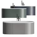 Modern Freestanding Bathtubs in Different Colors with Black Faucets and Sleek Design