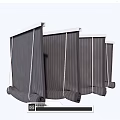 Gray Striped Venetian Blinds Rolled For Home Window Interior Decoration Design