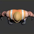 3D Construction Worker Character With Yellow Hard Hat Orange Safety Vest And Tool Belt