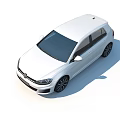 White Volkswagen Golf Hatchback With Sporty Design And Black Alloy Wheels