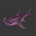 Realistic Gray Shark with Broad Head Dorsal Fins Open Mouth Sharp Teeth 3D Render