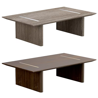 Wooden Coffee Table With Striped Top And Minimalist Design For Living Room 3d model