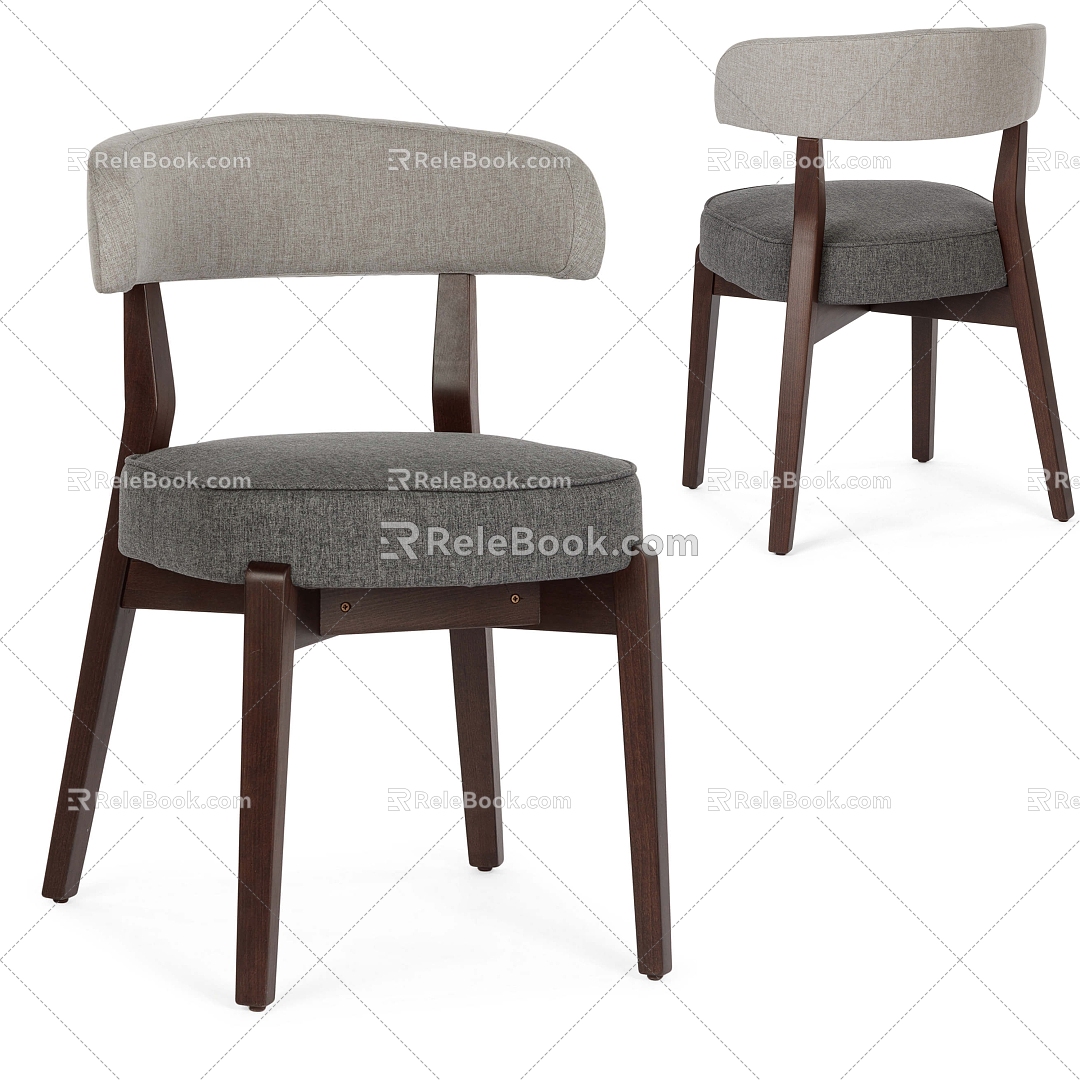 Middle style dining chair 3d model