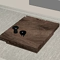 Quiet Original Wood Tea Table Middle Ancient Square Tea Table 3d model