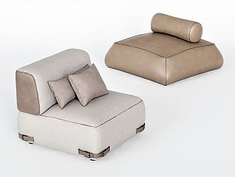 Modern Single Person Sofa Casual Sofa Chair Casual Chair Pillow Lazy Sofa Stool Reading Sofa 3d model