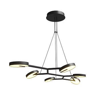 Arm modern multi-head chandelier 18w 3d model