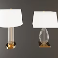 Modern Table Lamps With White Lampshades Gold And Crystal Bases Design