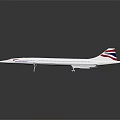 White Supersonic Aircraft Model With Streamlined Design And Red White Blue Tail 3d model