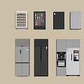 Stylish Modern Refrigerator Cabinets Displayed In Various Designer Styles And Colors
