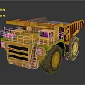 Large Yellow Mining Truck With Heavy Duty Dump Body Large Tires And Cab