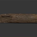 Rustic Solid Wood Log With Natural Weathered Surface And Textured Details