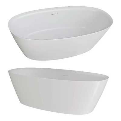 White Freestanding Bathtub With Smooth Curved Edges And Modern Minimalist Design 3d model