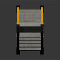 Yellow Folding Step Ladder With Black Handrail Four Steps And Non Slip Feet