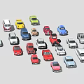 Colorful Various Car Models Including Sedans Vans And Sports Cars Arranged Together