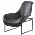 Modern Black and Brown Leather Accent Chair with Comfortable Design and Metal Frame
