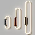 Contemporary Circular Wall Lamps With Illuminated Strips And Metallic Bases For Interior Design