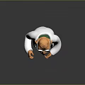 Cartoon Game Movie Character With Bald Head Glasses White Lab Coat And Green Outfit