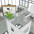 Modern Public Office Space With Open Layout Workstations Green Plants And Natural Light