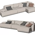 Modern corner sofa multiplayer sofa 3d model