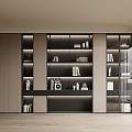 Bookcase Decorative Cabinet 3d model