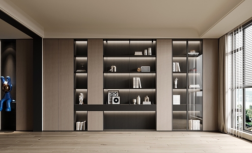 Bookcase Decorative Cabinet 3d model