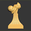 Golden Decorative Household Trophy With Dragon Head Soccer Ball And Base Plate