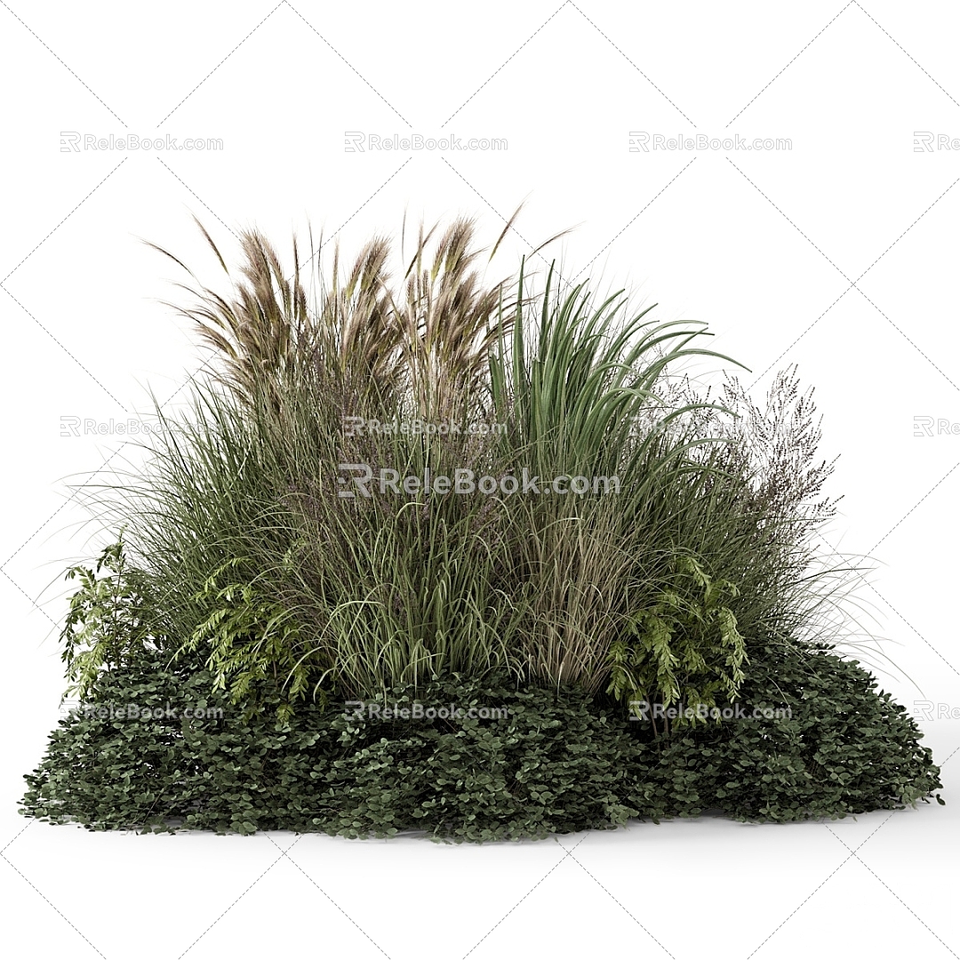 Modern Grass Green Plant Potted Plant 3d model