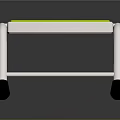 Modern Simple Stool With White Frame Green Seat And Black Non Slip Feet